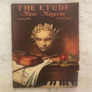 Vintage January 1934 edition of THE ETUDE MUSIC MAGAZINE
